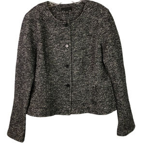 Ann Taylor Wool Blend Short Blazer Jacket Size 14, Speckled‎ Lined Peplum